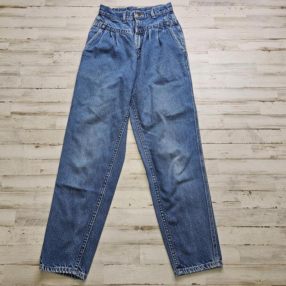 Vintage Lee 80s High Rise Tapered Jeans Women’s 25x32 Blue “Bareback”